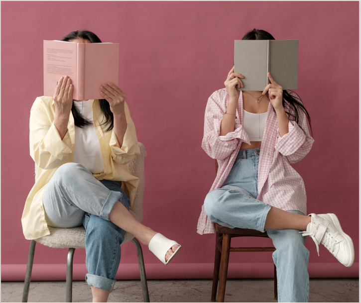 Two Women Reading Books